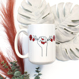 Floral Uterus Mug - Raised Fist