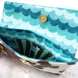 Floral and Faux Leather Clutch