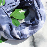Hand Dyed Cotton Gauze Infinity Scarf - Indigo/Blue