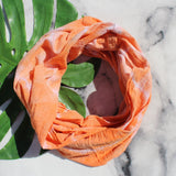 Hand Dyed Cotton Gauze Infinity Scarf - Orange