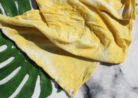 Hand Dyed Cotton Gauze Infinity Scarf - Yellow