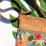 Floral and Cork Leather Handmade Purse
