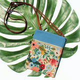 Blue and Floral Handmade Purse - Rifle Paper Co. Floral Handbag