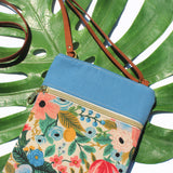Blue and Floral Handmade Purse - Rifle Paper Co. Floral Handbag
