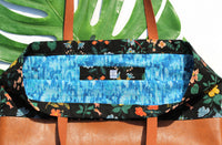 Hawthorne Floral and Leather Tote Bag