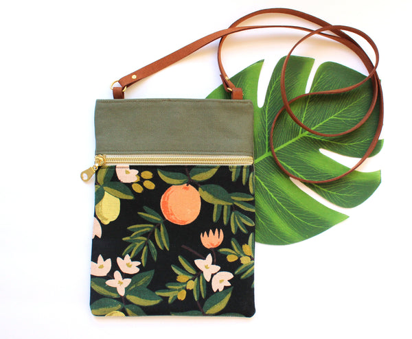 Floral Citrus Handmade Purse Rifle Paper Floral Handbag